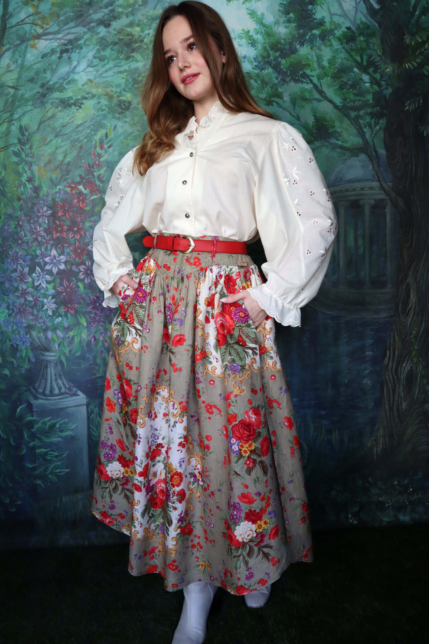 80's vintage one-of-a-kind floral skirt