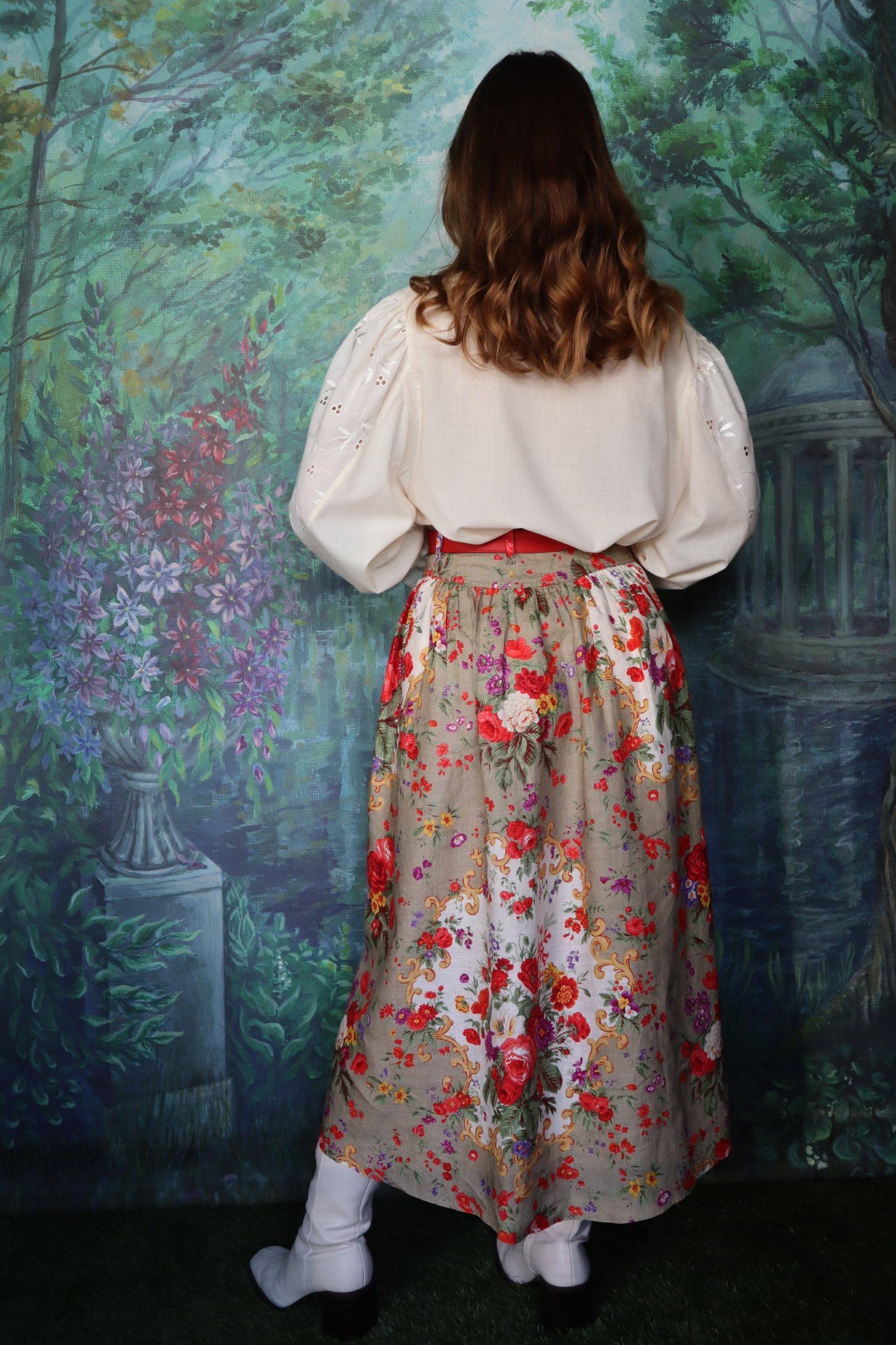 80's vintage one-of-a-kind floral skirt