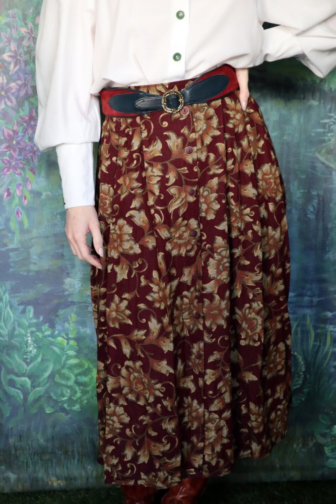 80’s vintage pleated floral skirt