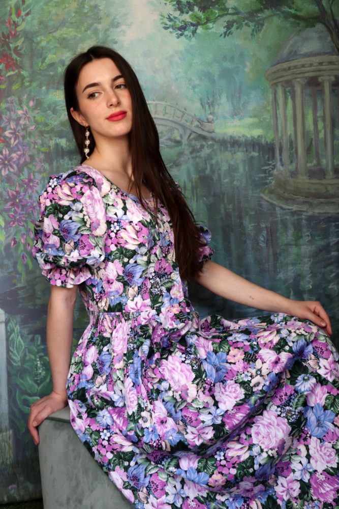90’s Austrian floral long dress