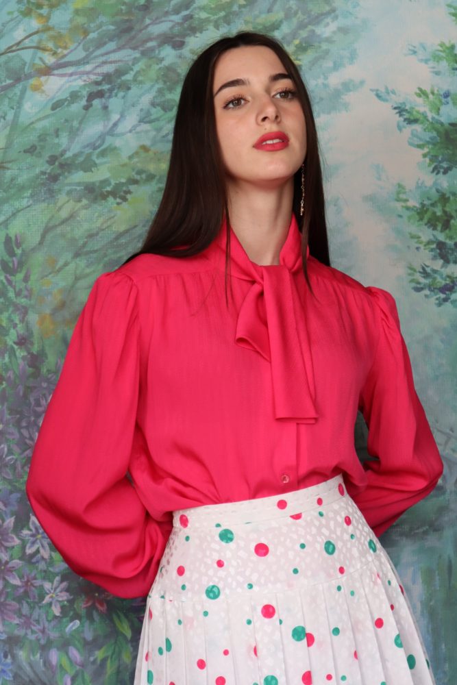80’s Anne Klein pink blouse