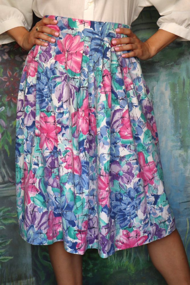 90’s pastelabstract floral skirt