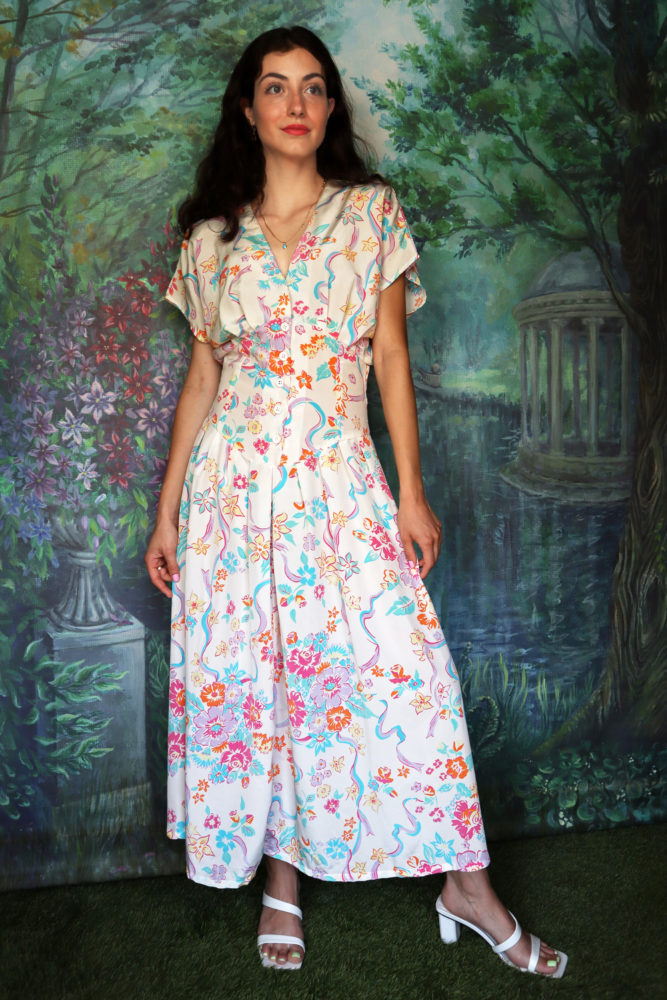 Floral pastel summer long dress