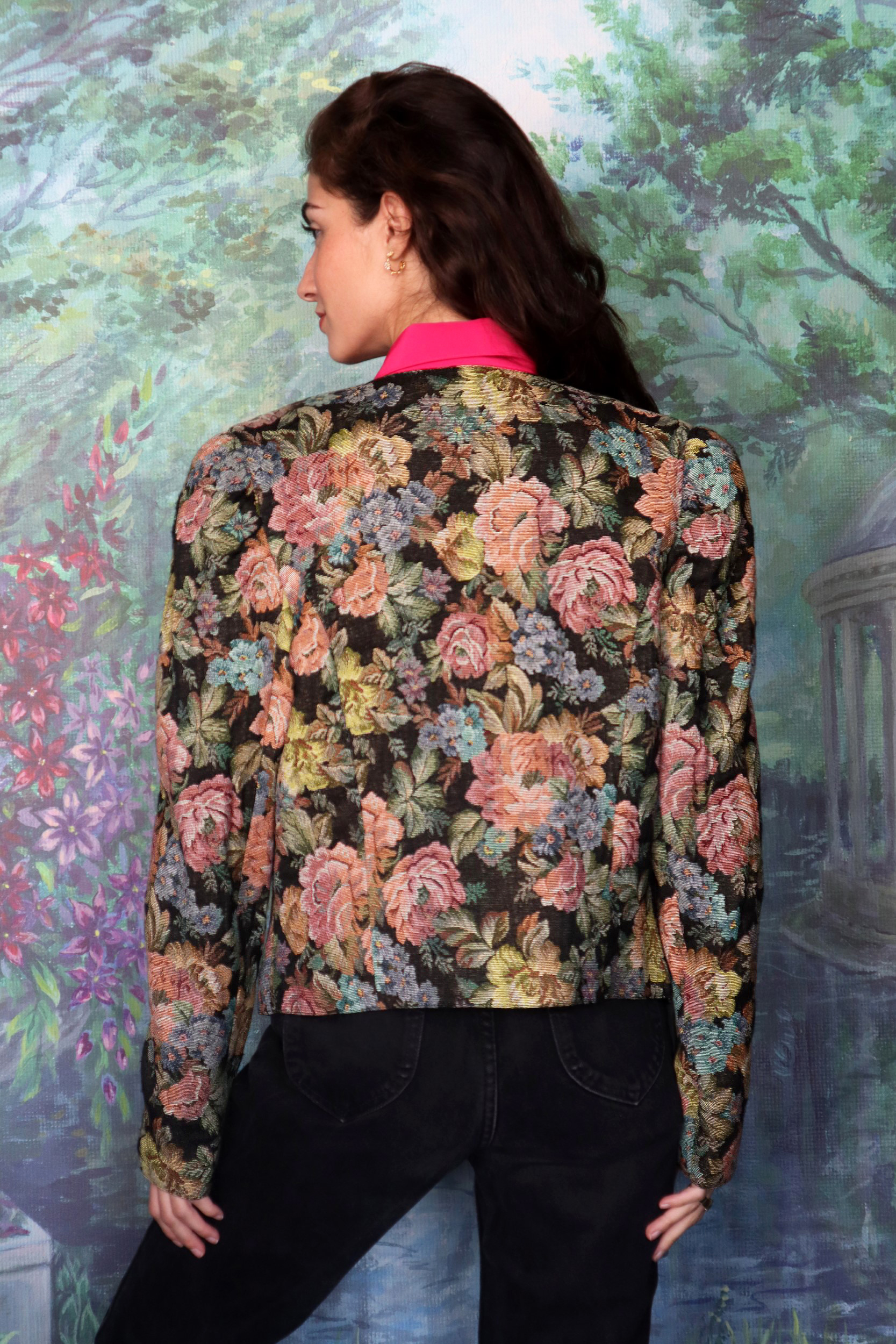 Tapestry Jacket W/floral Pattern
