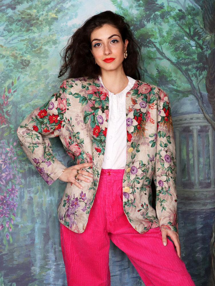 Vintage floral long jacket