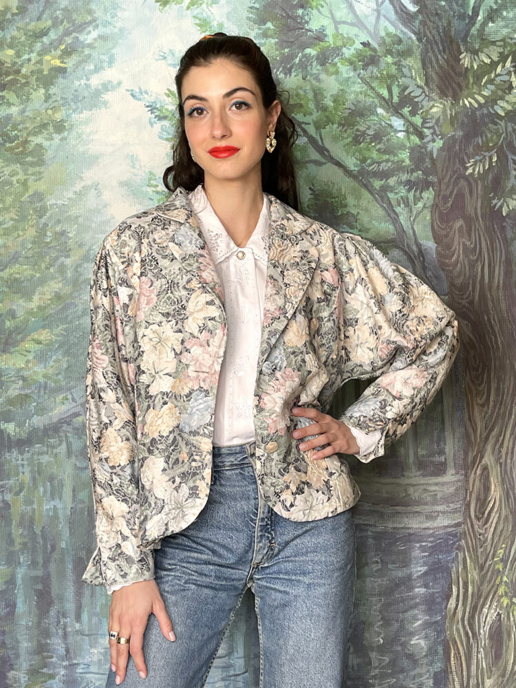Jacquard pastel floral jacket