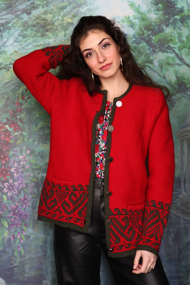 Vintage Austrian wool red jacket