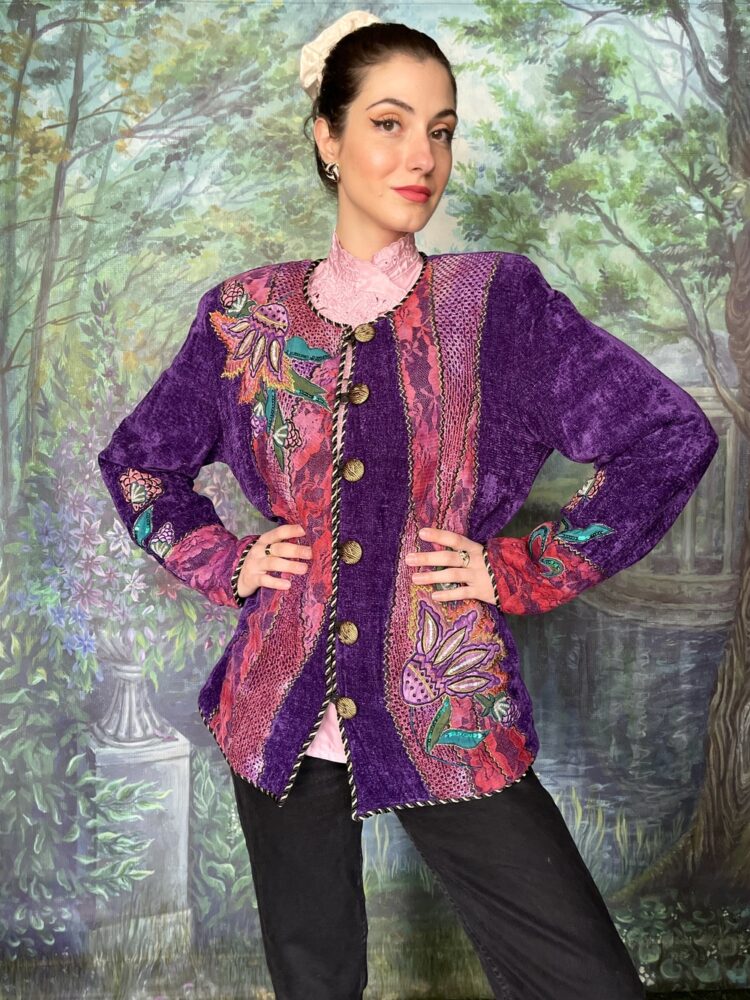 Rare vintage purple embroidered jacket