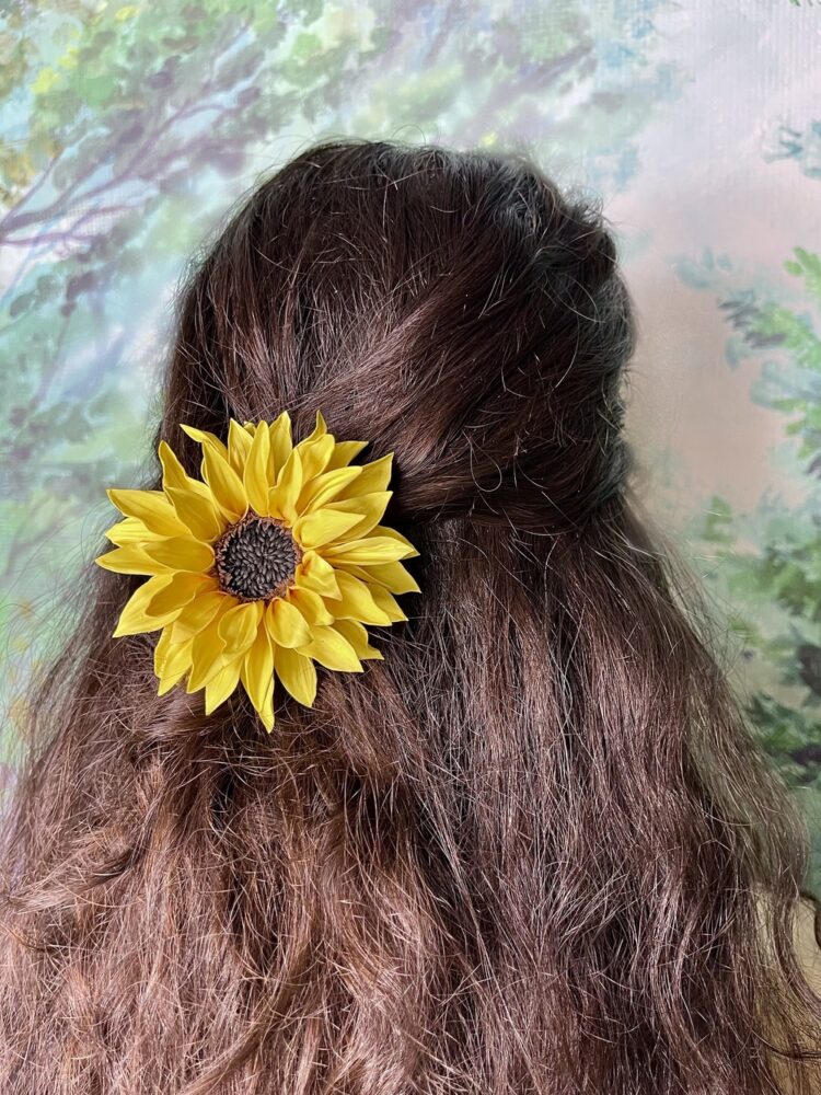 Sunflower hair clip