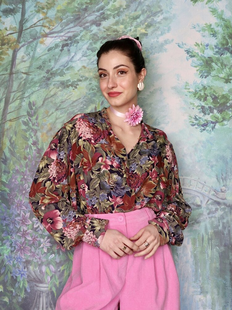 Vintage oversized floral blouse