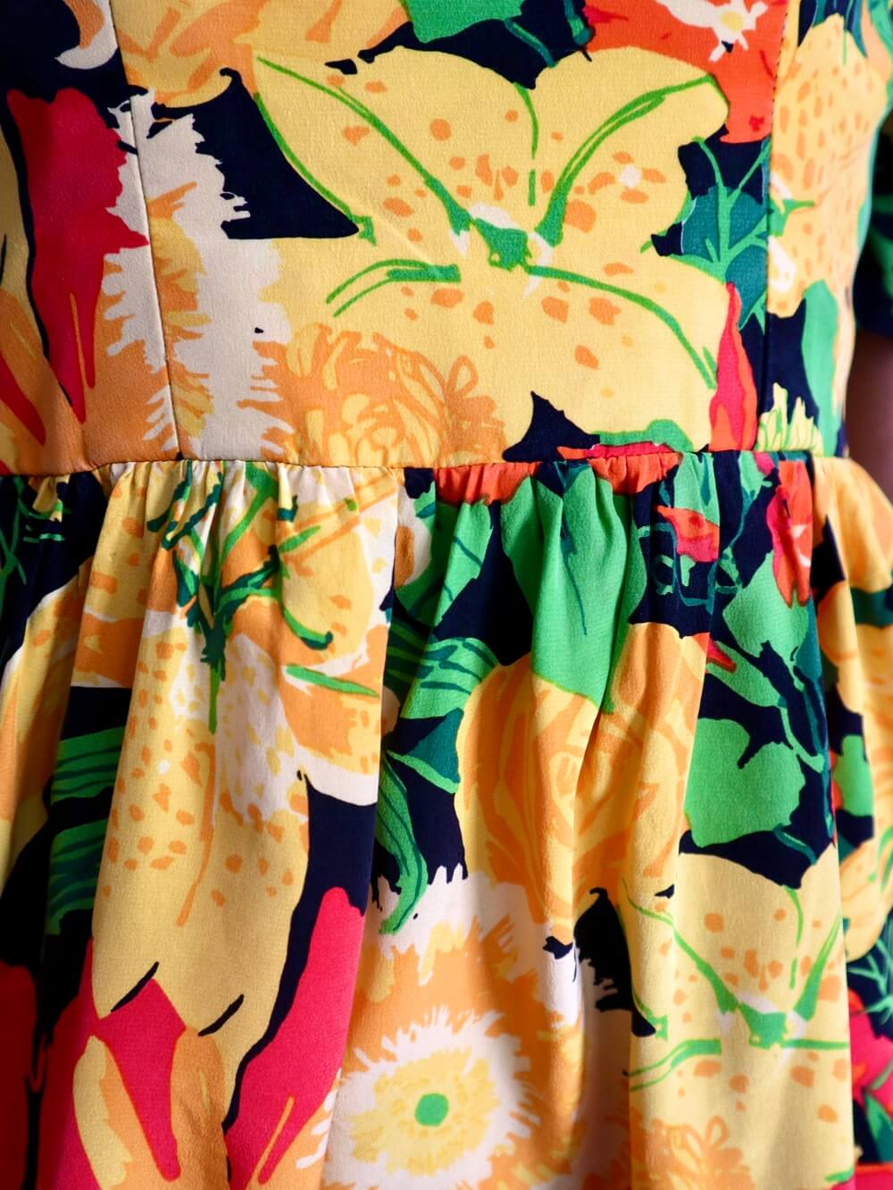 Vintage rare Austrian silk floral mini dress