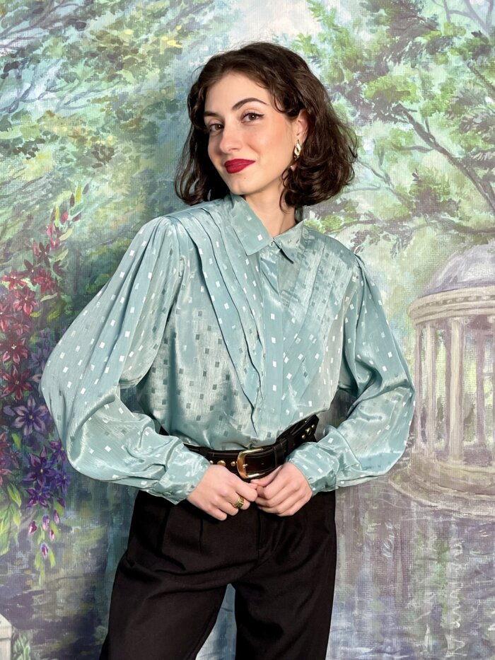 Vintage silk jacquard blouse