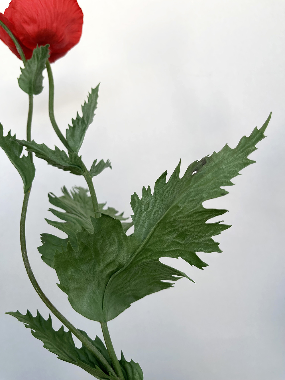 Artificial red Poppy with bud