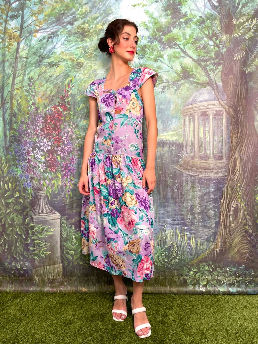 Vintage lilac floral dress