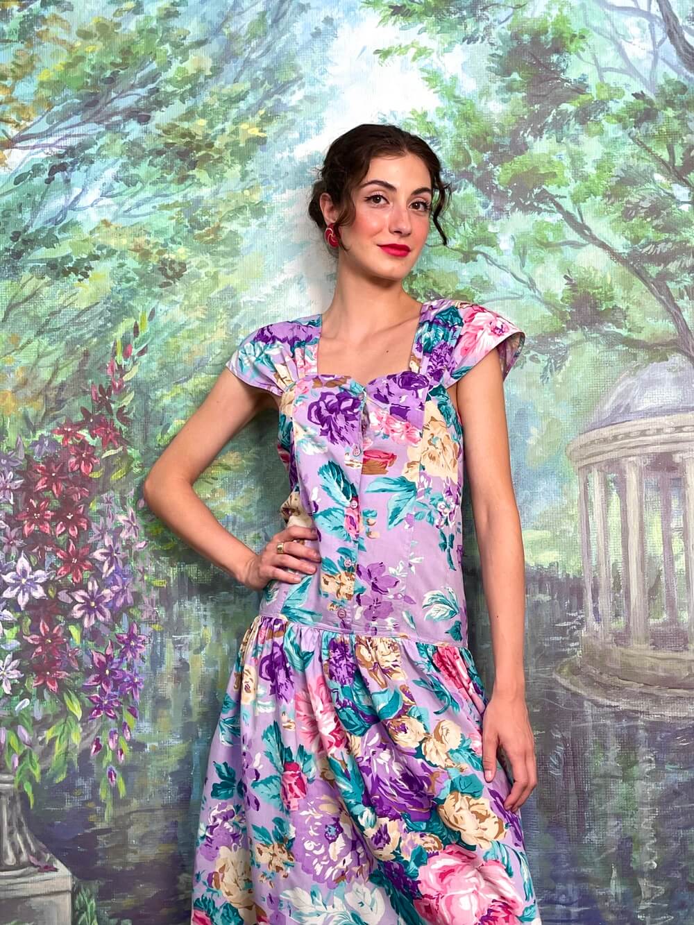 Vintage lilac floral dress