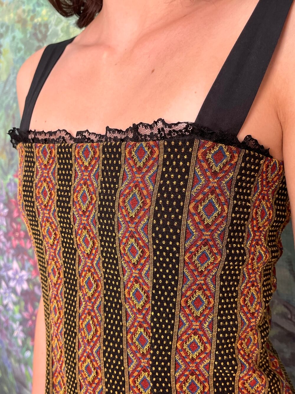 Vintage Ethnic Sleeveless Midi Dress