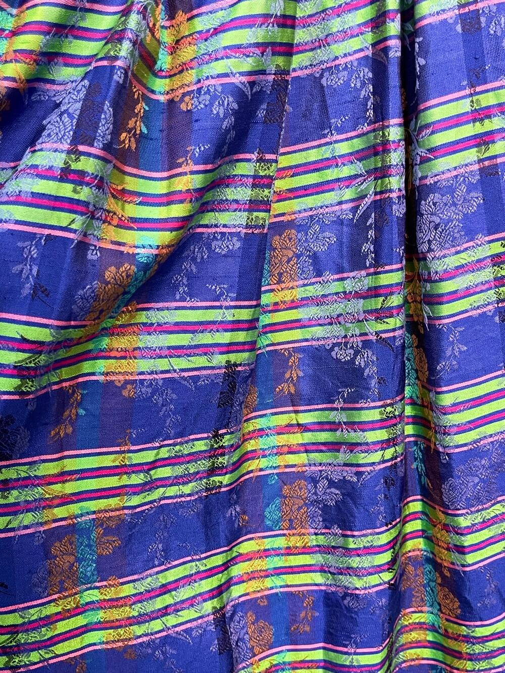 Vintage Helen Straber Austrian Midi Skirt in Striped Brocade