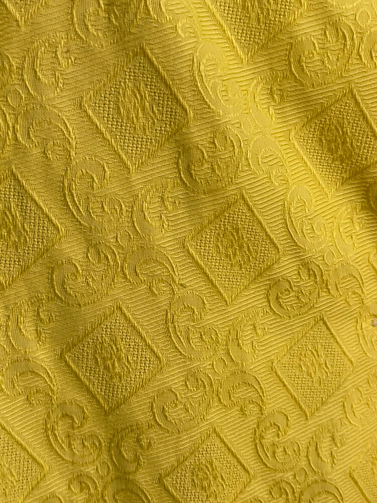 Vintage Yellow Sleeveless Dress with Embossed Texture
