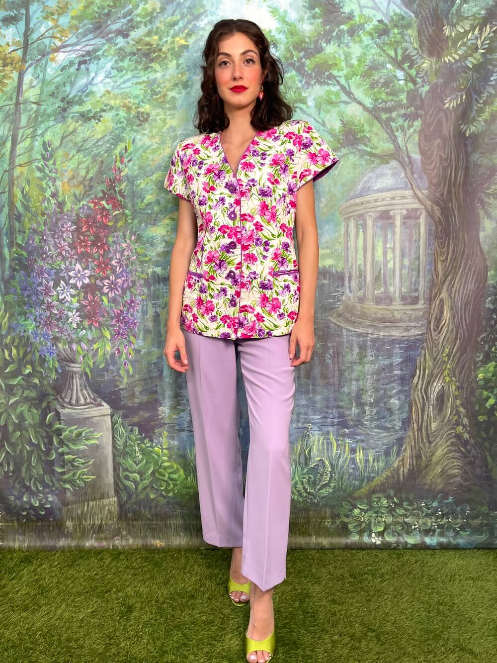 Vintage Batty Barclay high-waisted lilac tailored trousers