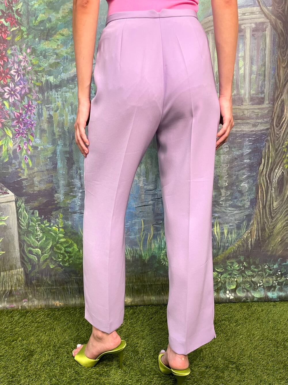 Vintage Batty Barclay high-waisted lilac tailored trousers