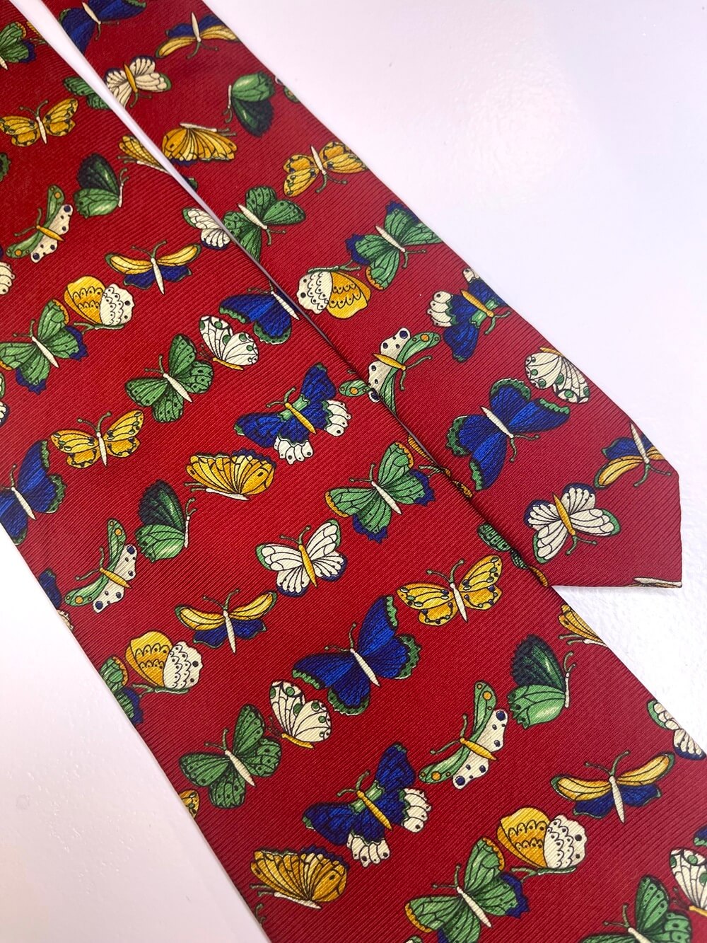Vintage silk butterflies tie