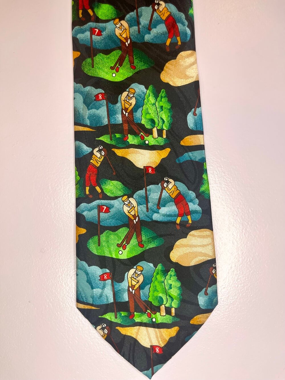 Vintage silk handmade tennis players tie