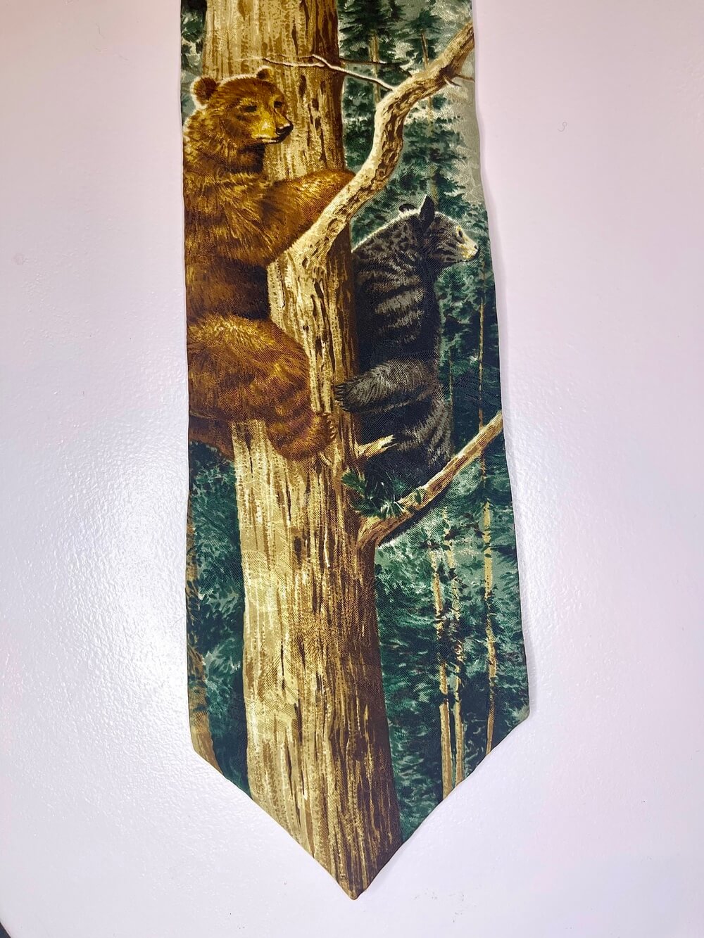 Vintage silk bears tie