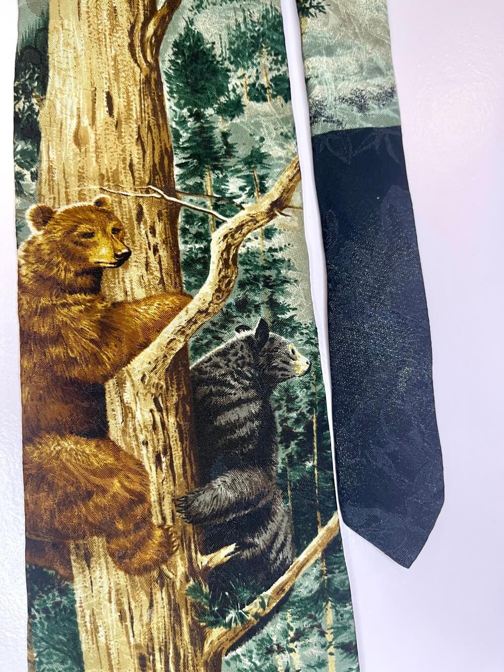 Vintage silk bears tie