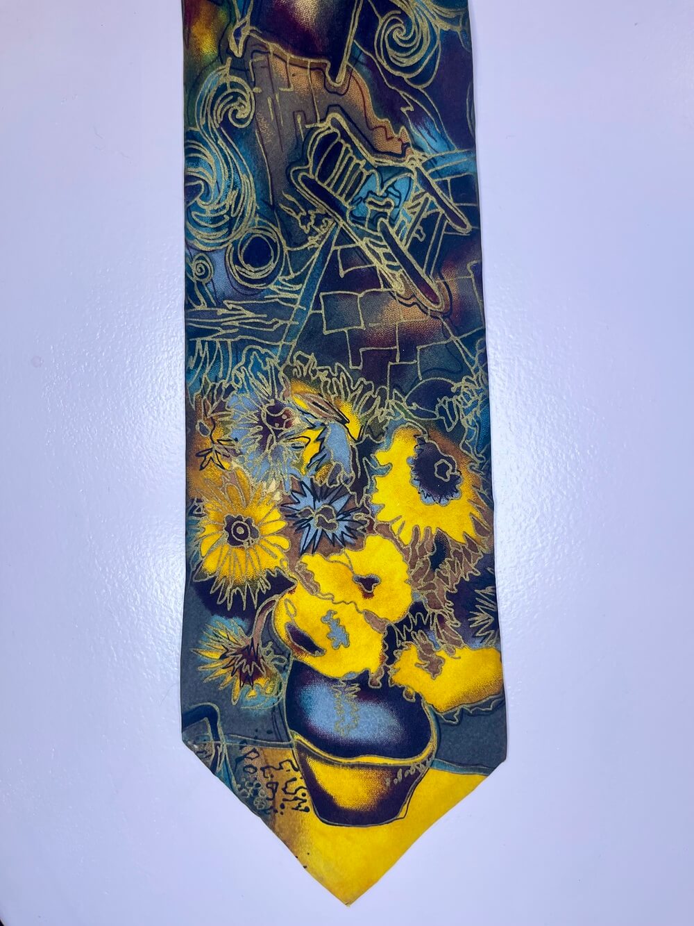 Vintage Van Gogh handmade silk tie by Grace Newburger