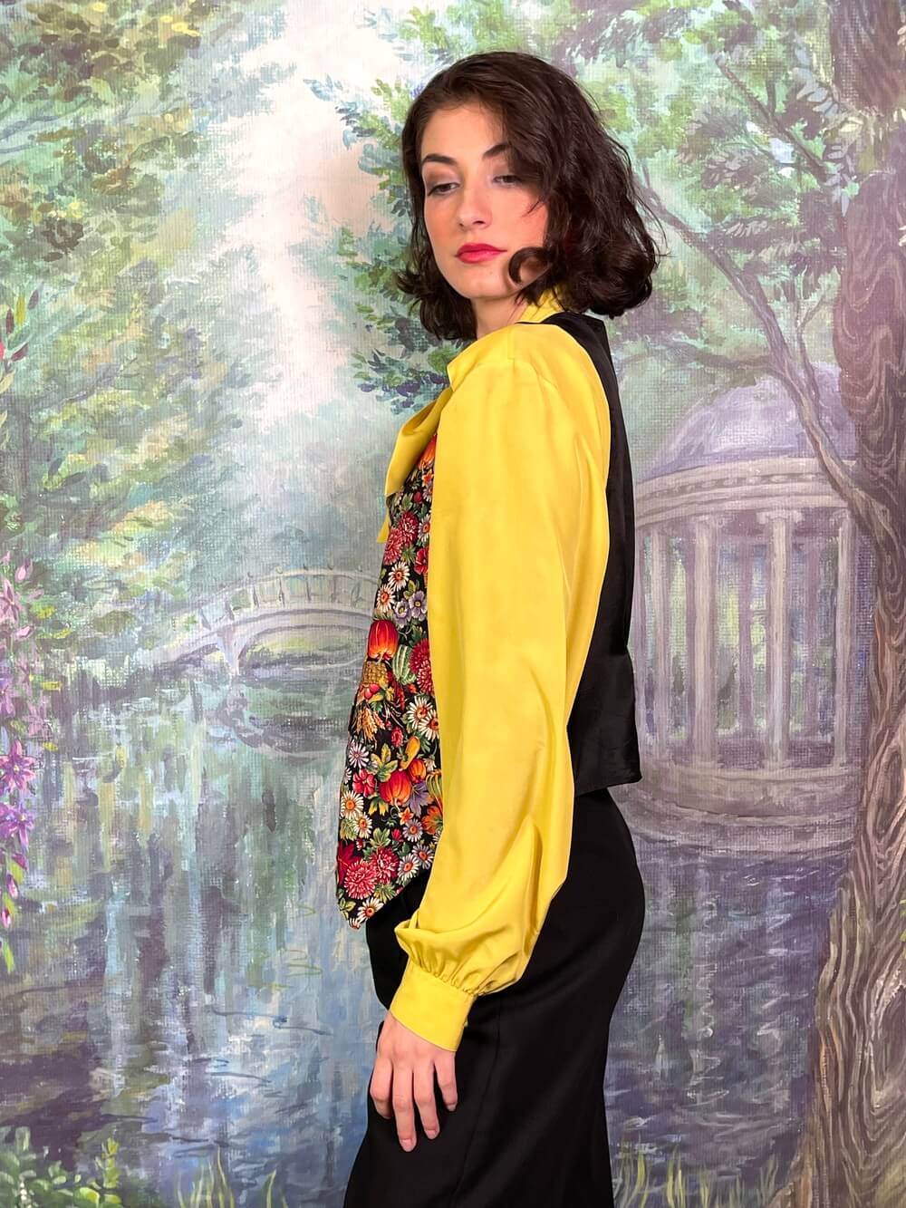 Vintage Floral Autumn Motifs Vest