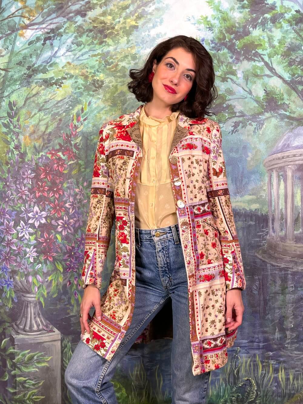 Vintage Austrian Floral Print Jacket