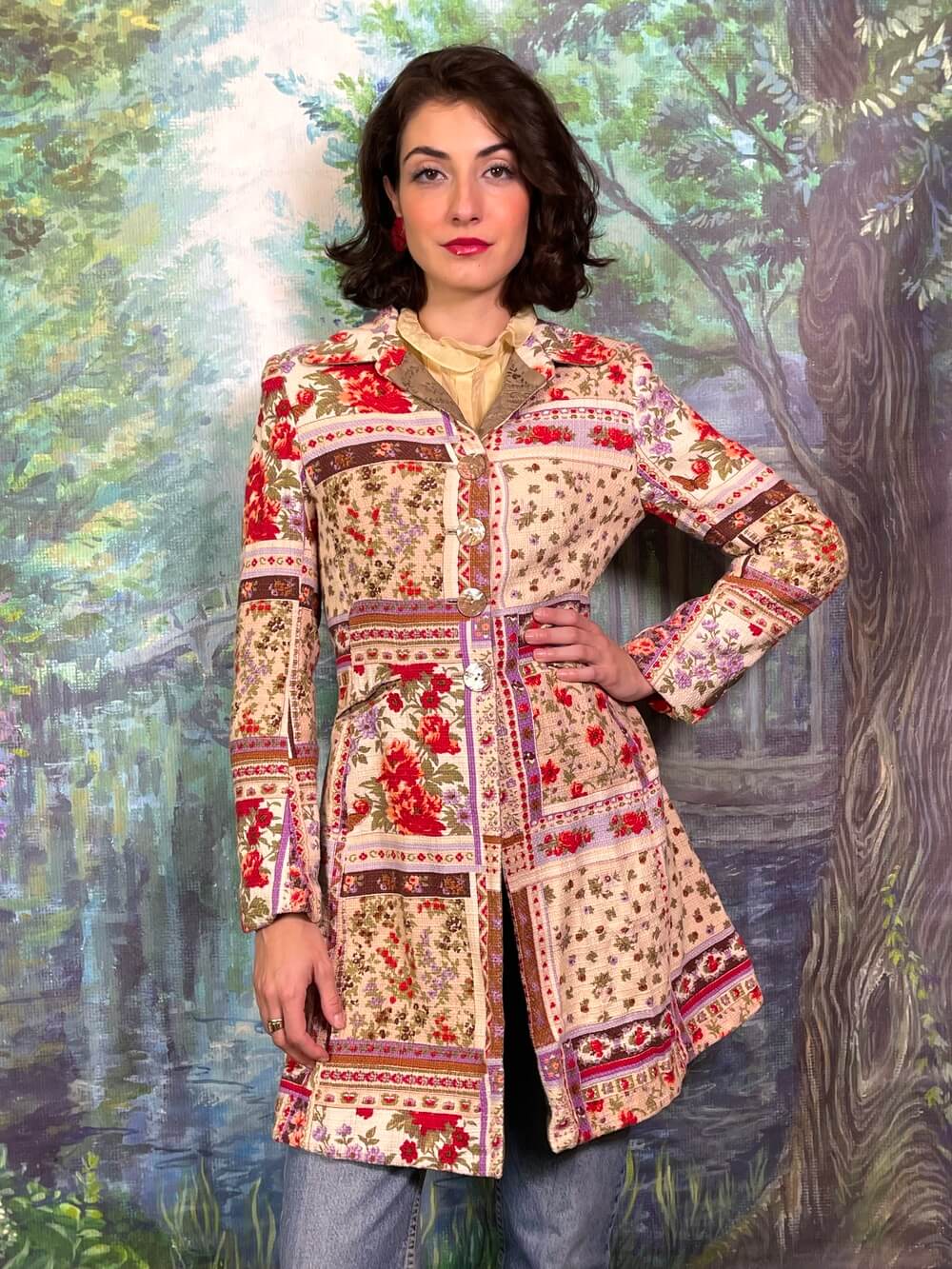 Vintage Austrian Floral Print Jacket