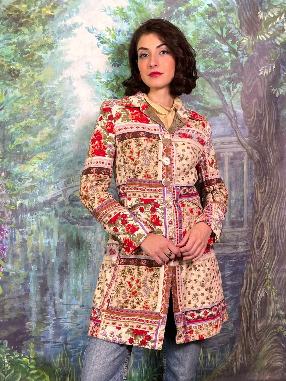 Vintage Austrian Floral Print Jacket