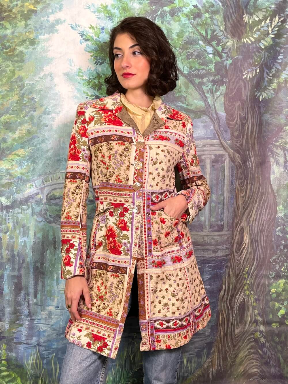 Vintage Austrian Floral Print Jacket