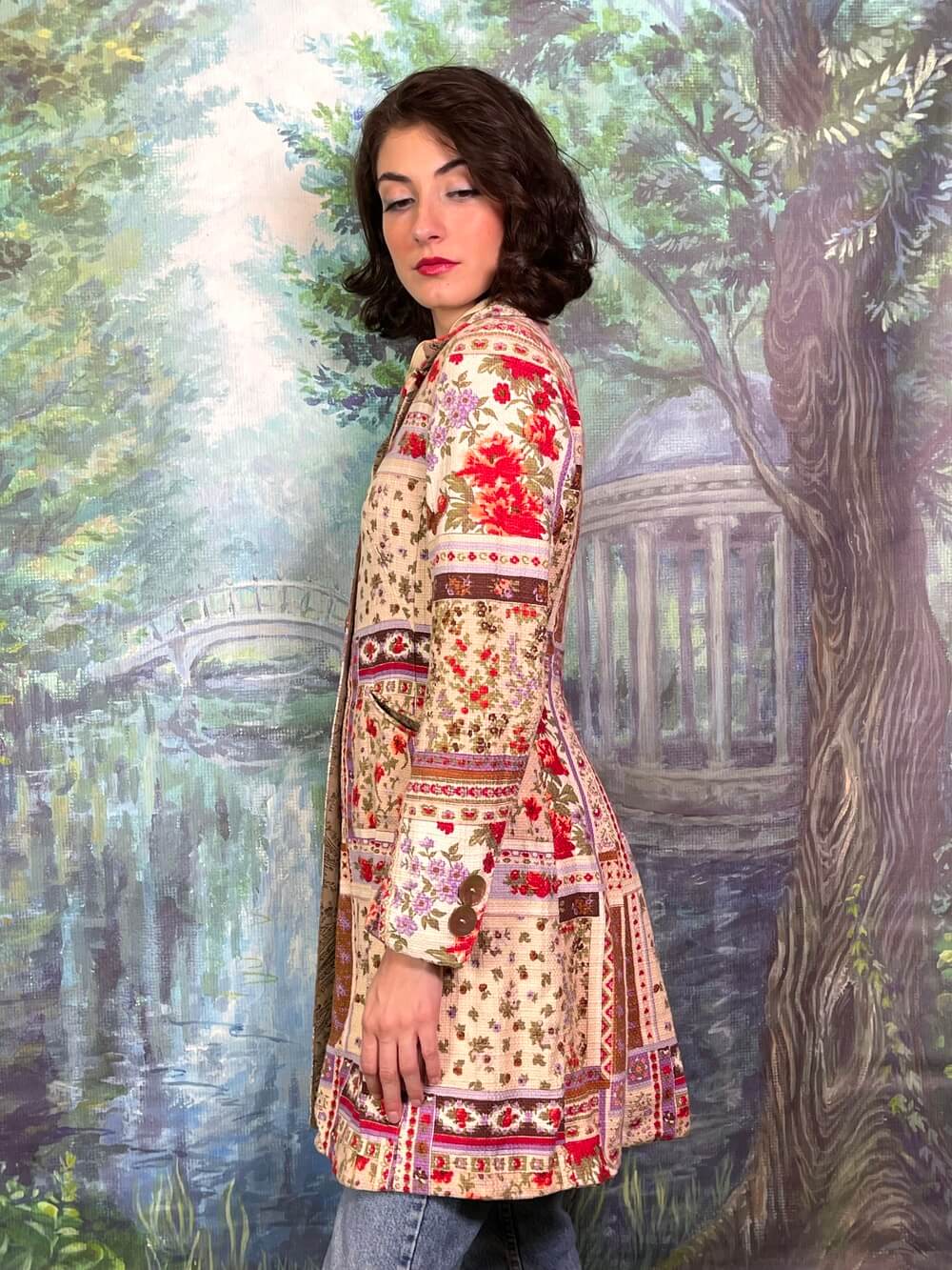 Vintage Austrian Floral Print Jacket