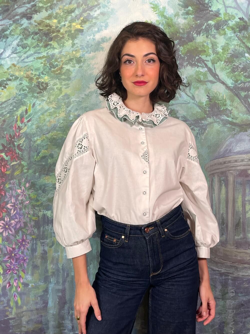 Austrian Cotton Ruffle Lace Blouse