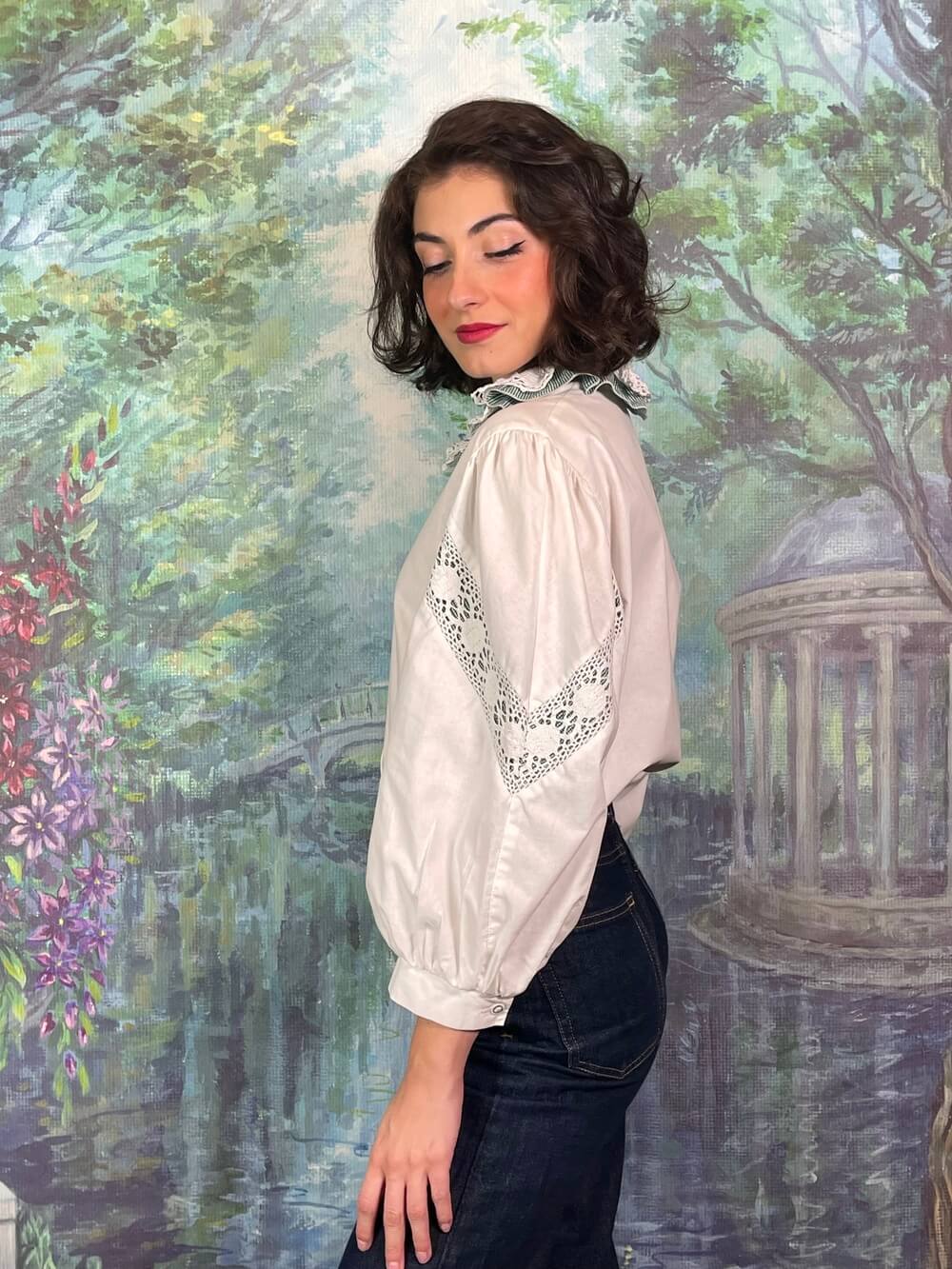 Austrian Cotton Ruffle Lace Blouse