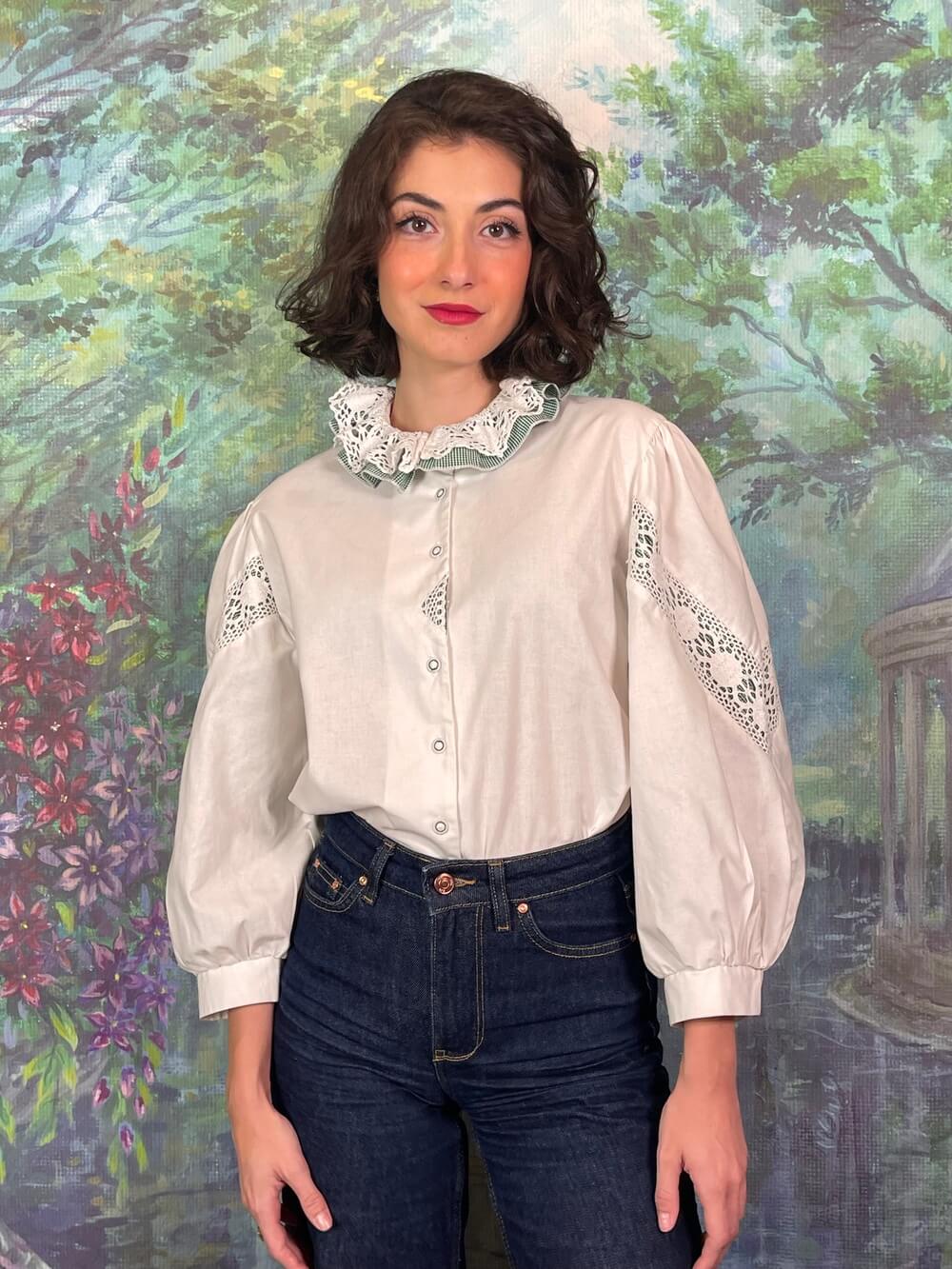 Austrian Cotton Ruffle Lace Blouse