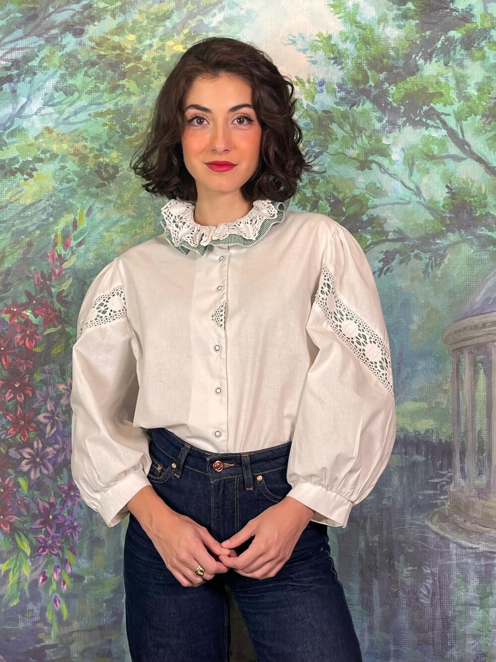 Austrian Cotton Ruffle Lace Blouse