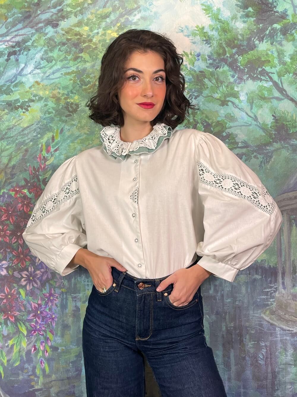 Austrian Cotton Ruffle Lace Blouse