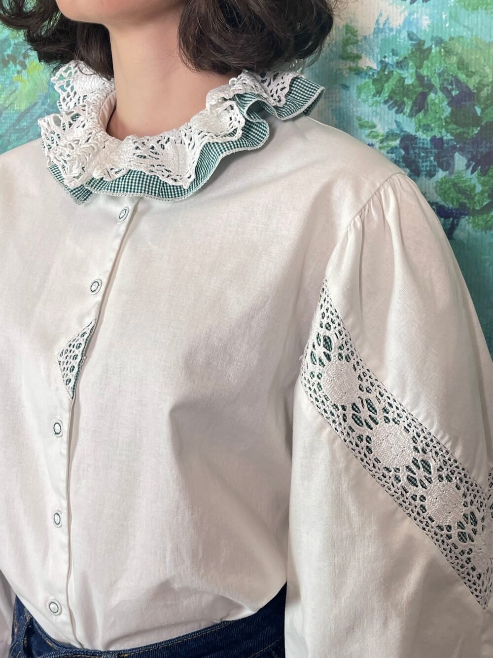 Austrian Cotton Ruffle Lace Blouse