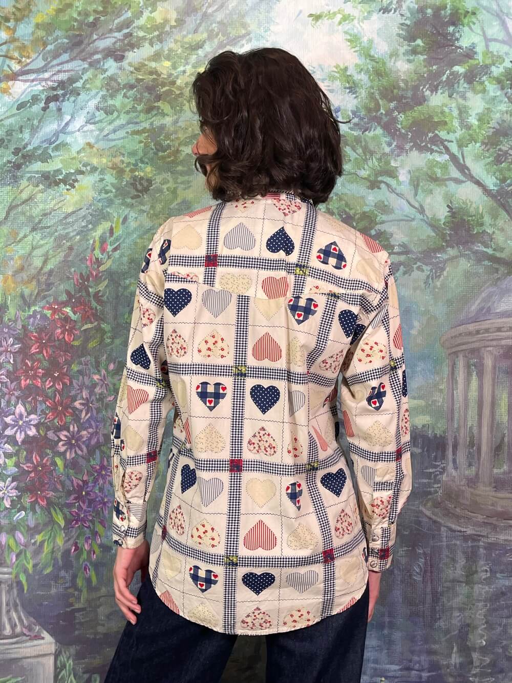 Vintage Heart Patchwork-Style blouse