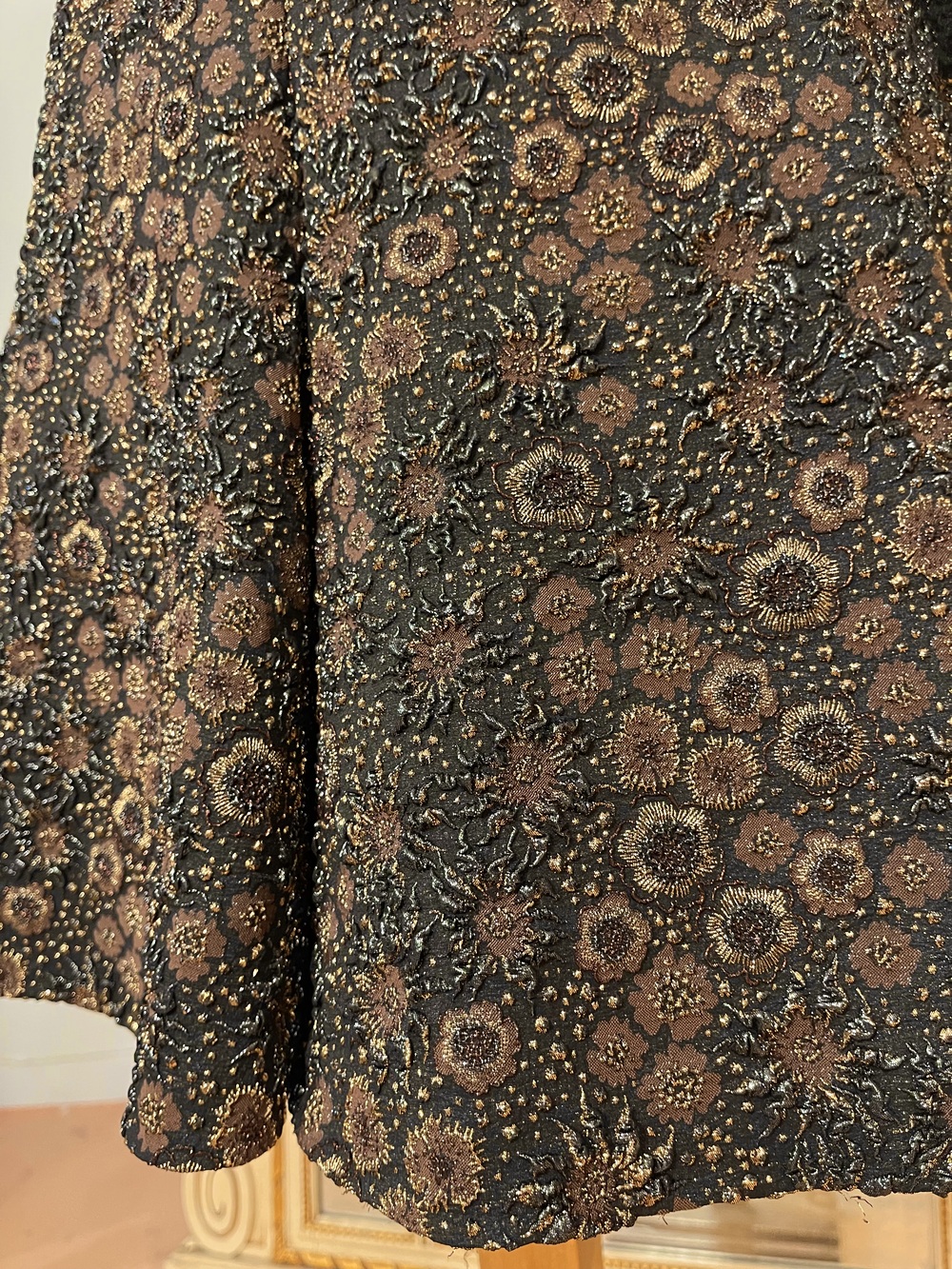 Vintage Rare Rochas Metallic Jacquard Skirt