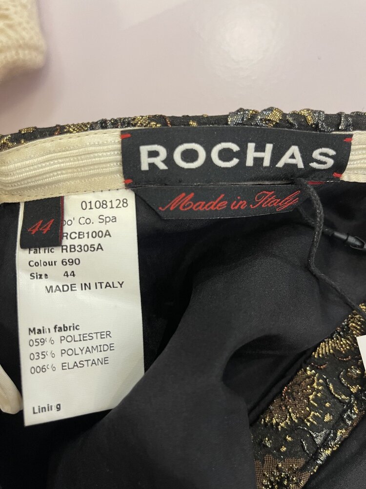 Vintage Rare Rochas Metallic Jacquard Skirt