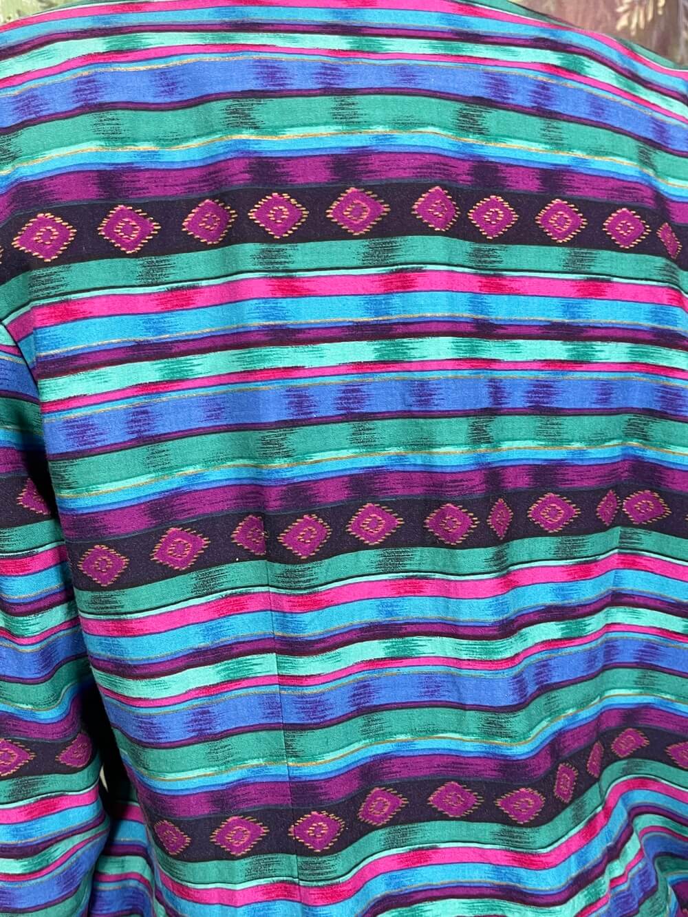 Vintage Striped Tribal Jacket in Turquoise and Purple