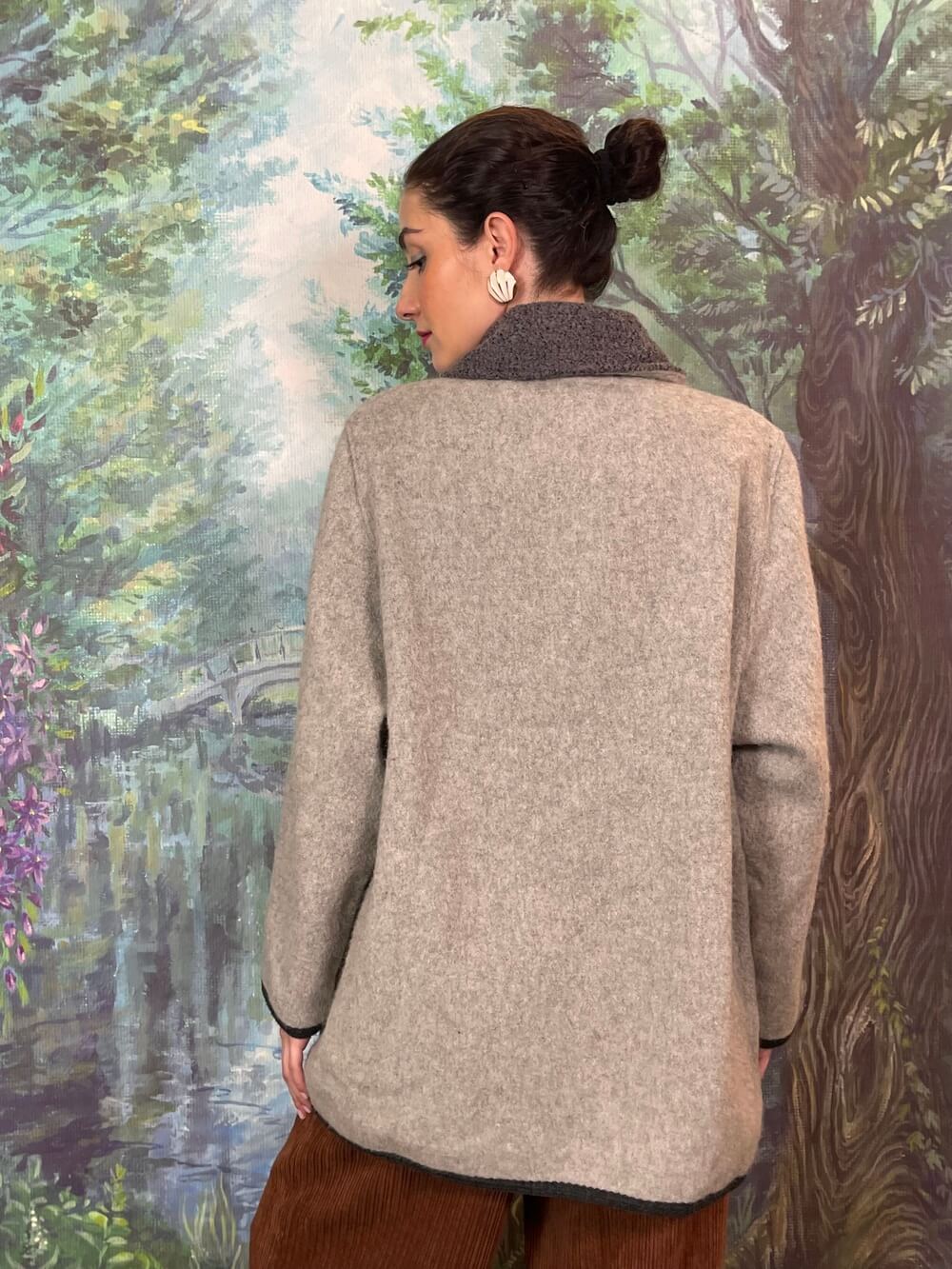 Rare Austrian Wool Emroidered Winter Scene Jacket