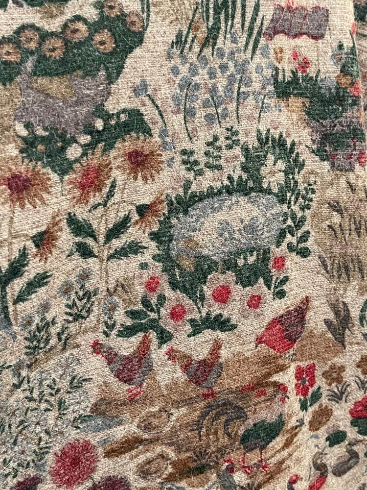 Vintage Austrian Wool Jacket with Folk Landscape Print