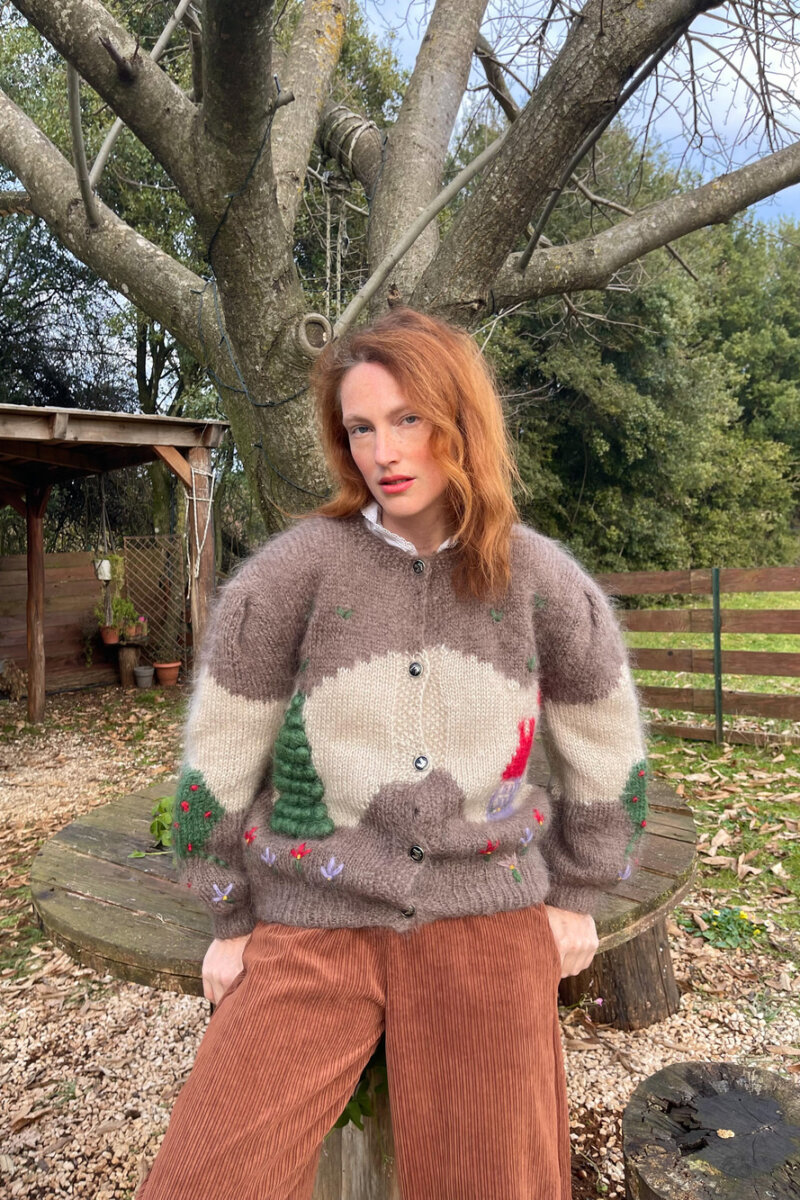 Vintage Mohair Embroidered Cardigan