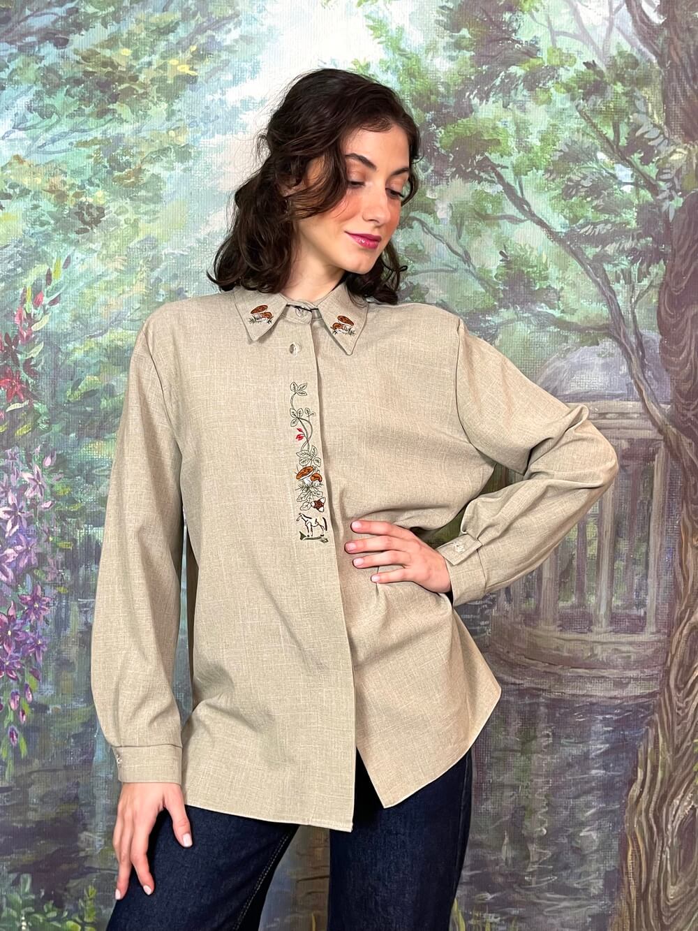 Vintage Embroidered Horse Blouse