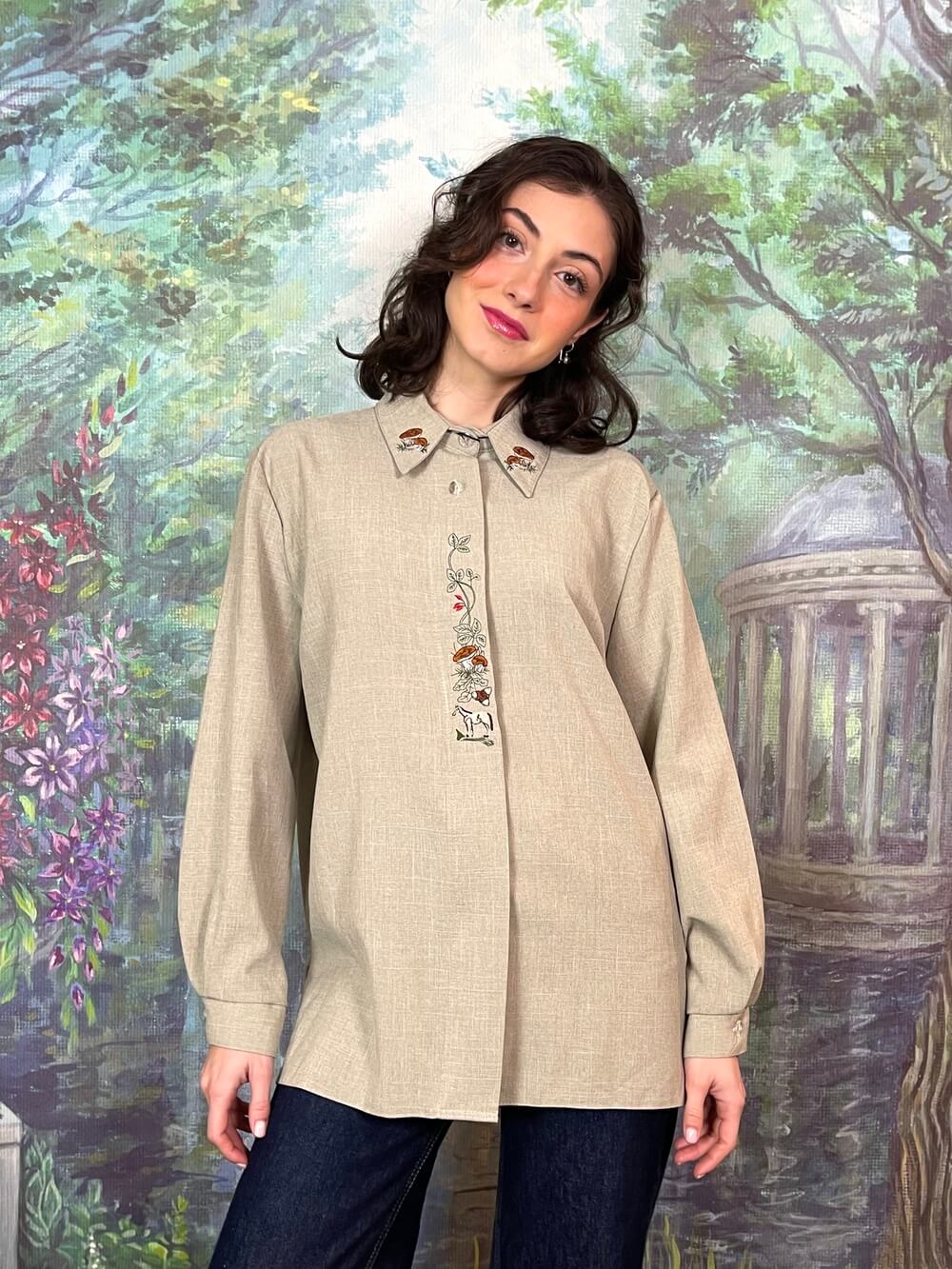 Vintage Embroidered Horse Blouse